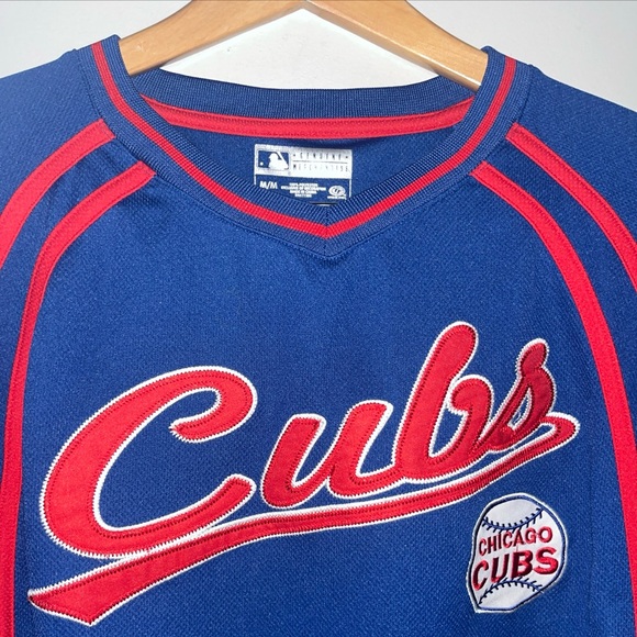 Embroidered Script Chicago Cubs True Fan Batting Practice Pullover VNeck Jersey - Picture 2 of 8